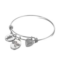 Simple Style Heart Shape Flower Titanium Steel Plating Hollow Out Bangle 1 Piece sku image 10