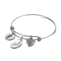 Simple Style Heart Shape Flower Titanium Steel Plating Hollow Out Bangle 1 Piece sku image 5