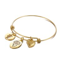 Simple Style Heart Shape Flower Titanium Steel Plating Hollow Out Bangle 1 Piece sku image 13