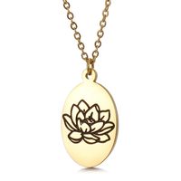 Fashion Flower Titanium Steel Plating Pendant Necklace 1 Piece sku image 19