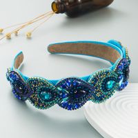 Vacation Geometric Water Droplets Flannel Inlay Rhinestones Glass Hair Band 1 Piece main image 5