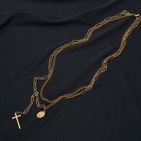 Fashion Cross Stainless Steel Pendant Necklace 1 Piece sku image 1