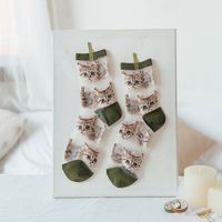 Women's Fashion Cat Cotton Jacquard Crew Socks sku image 5