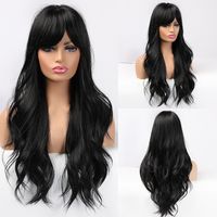 Women's Fashion Street High Temperature Wire Centre Parting Side Fringe Long Curly Hair Wigs sku image 2
