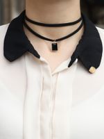 Fashion Square Alloy Suede Inlay Artificial Gemstones Women's Choker 1 Piece main image 3