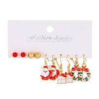 Fashion Snowman Elk Alloy Plating Women's Drop Earrings 5 Pairs main image 4