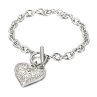 Fashion Heart Shape Titanium Steel Plating Bracelets Necklace sku image 1