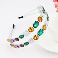 Fashion Flower Alloy Plating Inlay Artificial Gemstones Pearl Hair Band 1 Piece main image 5