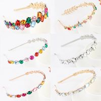 Fashion Flower Alloy Plating Inlay Artificial Gemstones Pearl Hair Band 1 Piece main image 3