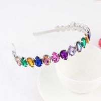 Fashion Flower Alloy Plating Inlay Artificial Gemstones Pearl Hair Band 1 Piece sku image 18