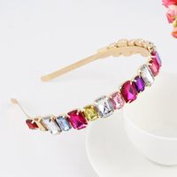 Fashion Flower Alloy Plating Inlay Artificial Gemstones Pearl Hair Band 1 Piece sku image 17