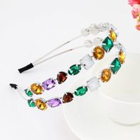 Fashion Flower Alloy Plating Inlay Artificial Gemstones Pearl Hair Band 1 Piece sku image 34