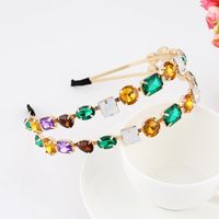 Fashion Flower Alloy Plating Inlay Artificial Gemstones Pearl Hair Band 1 Piece sku image 33