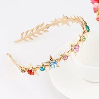 Fashion Flower Alloy Plating Inlay Artificial Gemstones Pearl Hair Band 1 Piece sku image 24
