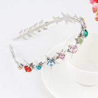 Fashion Flower Alloy Plating Inlay Artificial Gemstones Pearl Hair Band 1 Piece sku image 25