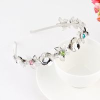Fashion Flower Alloy Plating Inlay Artificial Gemstones Pearl Hair Band 1 Piece sku image 8