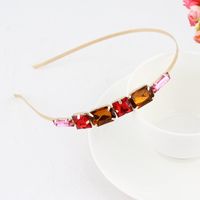 Fashion Flower Alloy Plating Inlay Artificial Gemstones Pearl Hair Band 1 Piece sku image 3