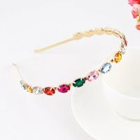 Fashion Flower Alloy Plating Inlay Artificial Gemstones Pearl Hair Band 1 Piece sku image 5