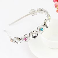 Fashion Flower Alloy Plating Inlay Artificial Gemstones Pearl Hair Band 1 Piece sku image 9
