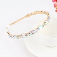 Fashion Flower Alloy Plating Inlay Artificial Gemstones Pearl Hair Band 1 Piece sku image 21