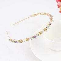 Fashion Flower Alloy Plating Inlay Artificial Gemstones Pearl Hair Band 1 Piece sku image 35