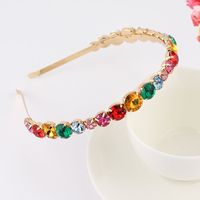 Fashion Flower Alloy Plating Inlay Artificial Gemstones Pearl Hair Band 1 Piece sku image 28