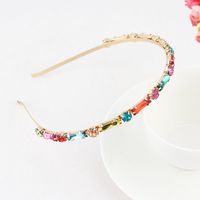 Fashion Flower Alloy Plating Inlay Artificial Gemstones Pearl Hair Band 1 Piece sku image 22