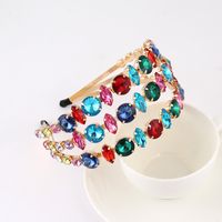 Fashion Flower Alloy Plating Inlay Artificial Gemstones Pearl Hair Band 1 Piece sku image 46