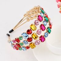 Fashion Flower Alloy Plating Inlay Artificial Gemstones Pearl Hair Band 1 Piece sku image 45