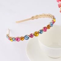 Fashion Flower Alloy Plating Inlay Artificial Gemstones Pearl Hair Band 1 Piece sku image 29