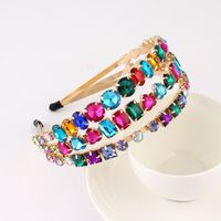 Fashion Flower Alloy Plating Inlay Artificial Gemstones Pearl Hair Band 1 Piece sku image 48