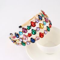 Fashion Flower Alloy Plating Inlay Artificial Gemstones Pearl Hair Band 1 Piece sku image 47