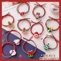 Fashion Santa Claus Gingerbread Snowman Elastic String Handmade Hair Tie 1 Piece main image 5