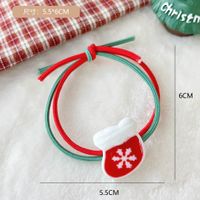 Fashion Santa Claus Gingerbread Snowman Elastic String Handmade Hair Tie 1 Piece sku image 1