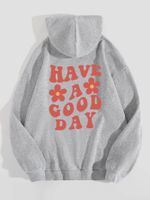 Women's Hoodie Long Sleeve Hoodies & Sweatshirts Printing Pocket Simple Style Letter main image 2