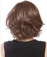 Femmes Mode Du Quotidien Fil Haute Température Frange Latérale Cheveux Courts Et Bouclés Perruques main image 3
