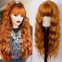 Women's Fashion Street High Temperature Wire Bangs Long Curly Hair Wigs sku image 1