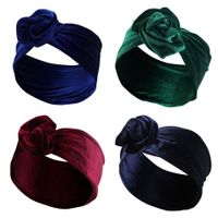 Streetwear Solid Color Flower Cloth Rib-knit Hair Band 1 Piece main image 2