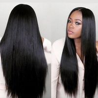 Women's Fashion Street High Temperature Wire Centre Parting Long Straight Hair Wigs main image 1