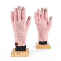 Frau Retro Plaid Wolle Handschuhe 1 Paar sku image 1