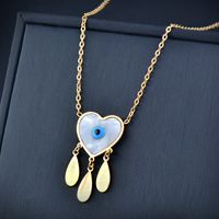 Fashion Heart Shape Titanium Steel Gold Plated Shell Necklace main image 5
