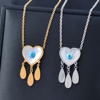 Fashion Heart Shape Titanium Steel Gold Plated Shell Necklace main image 6