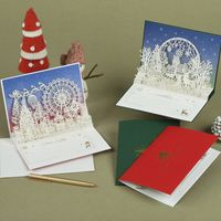 Navidad Tallado Creativo Tres-tarjeta De Felicitación De Bronce Exquisita Dimensional main image 2