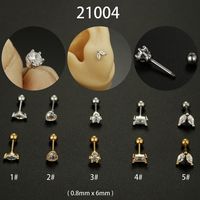 1 Piece Fashion Heart Shape Plating Inlay Stainless Steel Zircon Ear Studs sku image 2