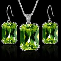 Retro Square Alloy Inlay Artificial Crystal Women's Earrings Necklace 1 Set main image 1