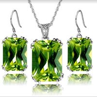Retro Square Alloy Inlay Artificial Crystal Women's Earrings Necklace 1 Set sku image 1