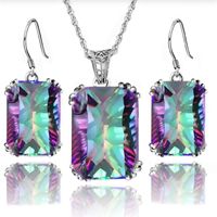Retro Square Alloy Inlay Artificial Crystal Women's Earrings Necklace 1 Set main image 3