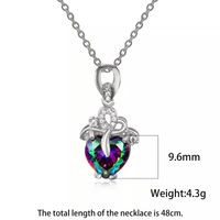 Fashion Heart Shape Alloy Inlay Artificial Diamond Women's Pendant Necklace 1 Piece main image 3