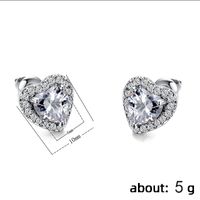 Sweet Heart Shape Alloy Rhinestone Women's Ear Studs 1 Pair main image 5