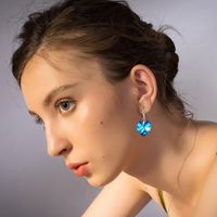 Simple Style Heart Shape Alloy Glass Women's Drop Earrings 1 Pair main image 4